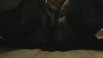 German Amateur Homemade Masturbation with Dildo and Garter