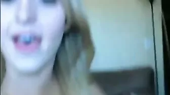 Amateur Blonde Masturbates with Dildo & Vibrator for Homemade Orgasm!