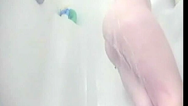Amateur Blonde College Girl Homemade Shower Masturbation Caught on Webcam!