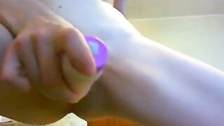 Petite Blonde Teen Masturbates with Dildo and Moans in Homemade Webcam