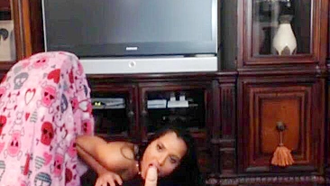 Masturbating Latina Amateur with Dildo Machine - Moans & Orgasms on Webcam!