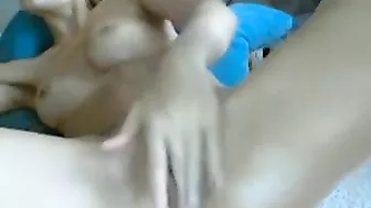 Blonde Amateur Tight Pussy Rubdown with Small Skinny Tits