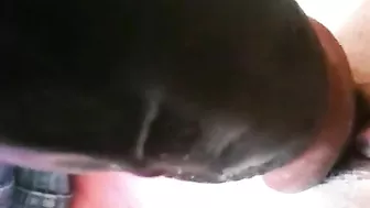 Amateur Black Masturbates with Big Dildo & Homemade Dick!