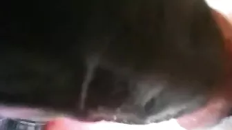 Amateur Black Masturbates with Big Dildo & Homemade Dick!