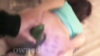 Submissive Wife Homemade Anal Masturbation with Dildo