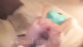 Submissive Wife Homemade Anal Masturbation with Dildo