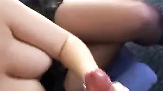 Massive Cumshot Handjob by Busty Chick with Big Tits!