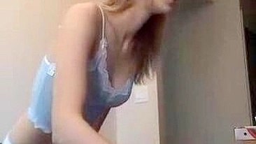 Masturbating with Small Tits on Webcam Striptease