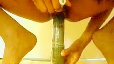 Black Ebony Dildo Masturbation