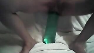 Solo Masturbation with Homemade Dildos and Toys