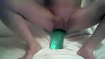 Solo Masturbation with Homemade Dildos and Toys