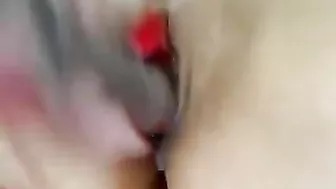 Squirting Pussy Orgasm - Amateur Brunette Masturbates with Dildo