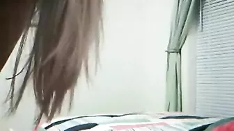 Blonde Glasses Dancer Masturbates in String Panties and Striptease