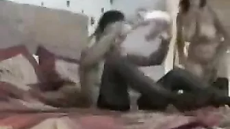 Lesbian Wife Masturbation with Dildo in Pantyhose & Stockings