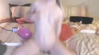 Blonde Teen Homemade Masturbation Session with Dildo and Webcam!