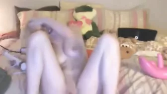 Blonde Teen Homemade Masturbation Session with Dildo and Webcam!