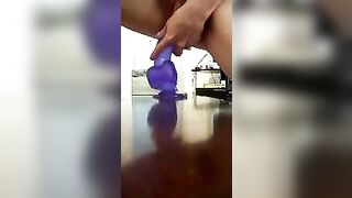 Masturbating with Suction Cup Dildo - Solo Play with Toys