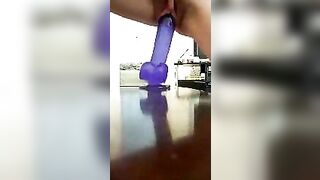 Masturbating with Suction Cup Dildo - Solo Play with Toys