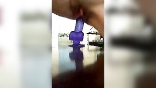 Masturbating with Suction Cup Dildo - Solo Play with Toys