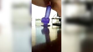 Masturbating with Suction Cup Dildo - Solo Play with Toys