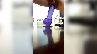 Masturbating with Suction Cup Dildo - Solo Play with Toys