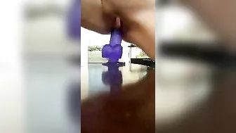 Masturbating with Suction Cup Dildo - Solo Play with Toys