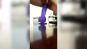Masturbating with Suction Cup Dildo - Solo Play with Toys