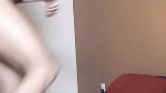 Must-See Amateur Webcam Show! Buffed Brunette with Big Tits Masturbates with Dildo and Homemade Muscle Worship