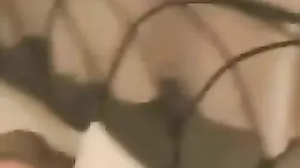 Blonde Masturbates in Leather Lingerie while Rubbing Pussy & Sucking Cock!