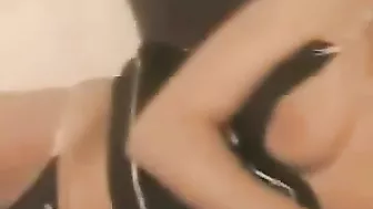 Blonde Masturbates in Leather Lingerie while Rubbing Pussy & Sucking Cock! Blonde Masturbates in Leather Lingerie while Rubbing Pussy & Sucking Cock!