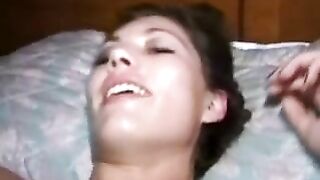 Hairy Masturbator Orgasmic Solo with Small Tits and Dildo!