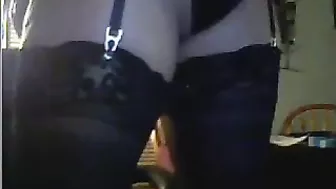 Busty Masturbation Show with Big Tits and Lingerie Striptease on Webcam