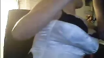 Busty Masturbation Show with Big Tits and Lingerie Striptease on Webcam