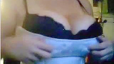 Busty Masturbation Show with Big Tits and Lingerie Striptease on Webcam