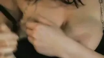 Masturbating Brunette Babe with Big Tits Strips and Touches Herself in Solo Finger Play