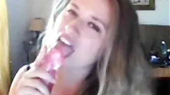 Pretty Blonde Teases with Dildo and Webcam Masturbation Pretty Blonde Teases with Dildo and Webcam Masturbation