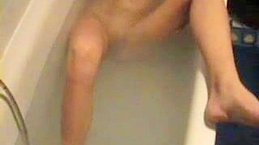 Bath Time Masturbation with Big Blonde Teen Pussy!