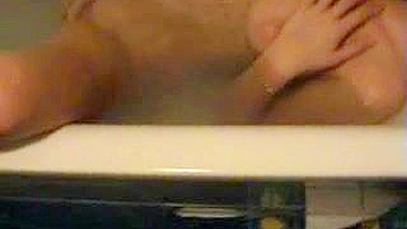 Bath Time Masturbation with Big Blonde Teen Pussy!