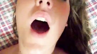 Petite Brunette Fingering Her Tight Pussy for Boyfriend Pleasure