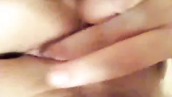 Petite Brunette Fingering Her Tight Pussy for Boyfriend Pleasure