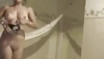 Latina Striptease Masturbates for Her Man Pleasure