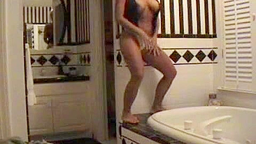 Blonde Babe Solo Masturbation in the Shower with Big Tits and Rubbing Pussy