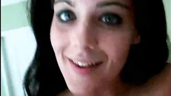 Horny Teen Natasha Solo Masturbation Striptease with Big Tits and Pussy Spreading