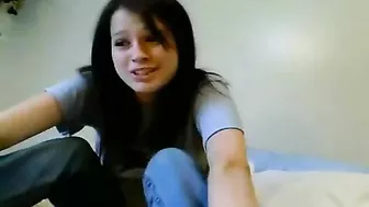 Innocent Teen Solo Striptease on Webcam Turns Naughty with Masturbation