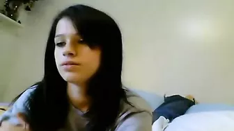 Innocent Teen Solo Striptease on Webcam Turns Naughty with Masturbation