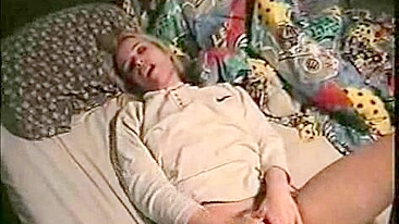 Blonde Couple Masturbation Session Ends with Cumshot Facial and Pussy Rubdown