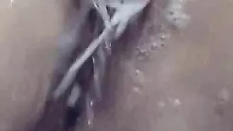 Masturbating in Soapy Shower with Hot Girlfriend Ass and Pussy