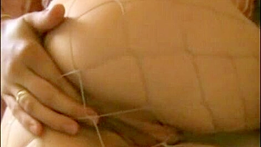 Fetish Fishnet Blonde Masturbates Tight Pussy in Hot Solo Session