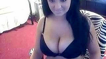 Busty Latina Teen Strips and Masturbates on Webcam