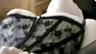 Masturbating Brunette in Lingerie and Pantyhose Fetish